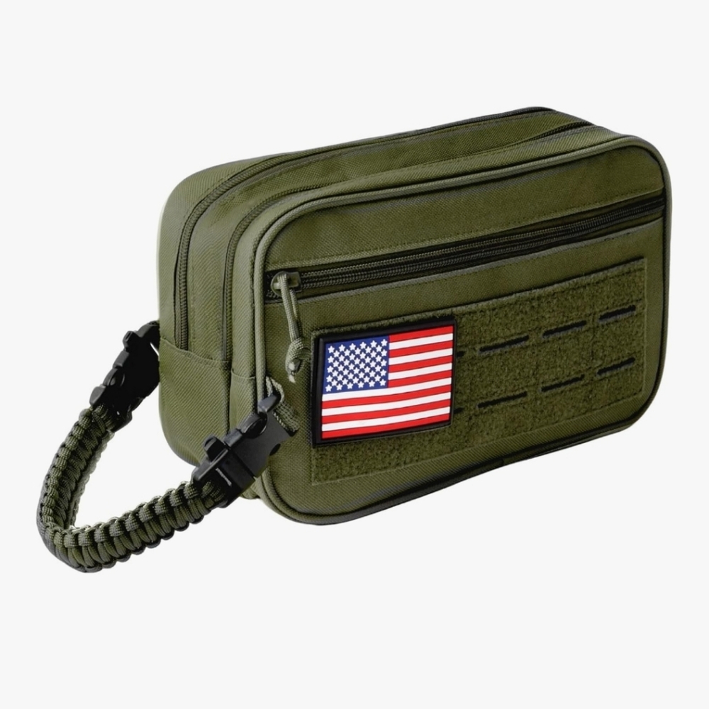 Olive Green Tactical Toiletry Bag for Men